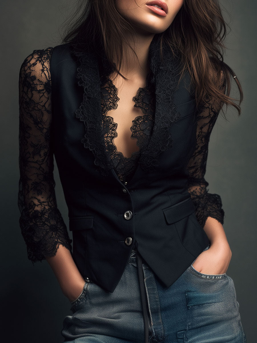 CLAUDIA- Blazer de Encaje
