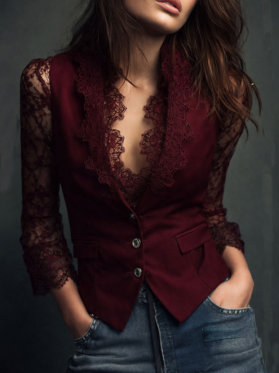 CLAUDIA- Blazer de Encaje