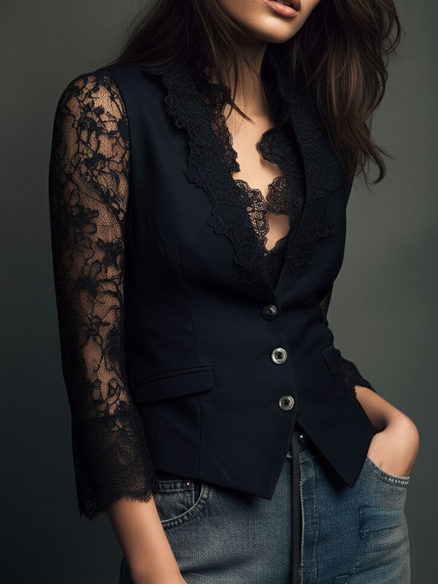 CLAUDIA- Blazer de Encaje