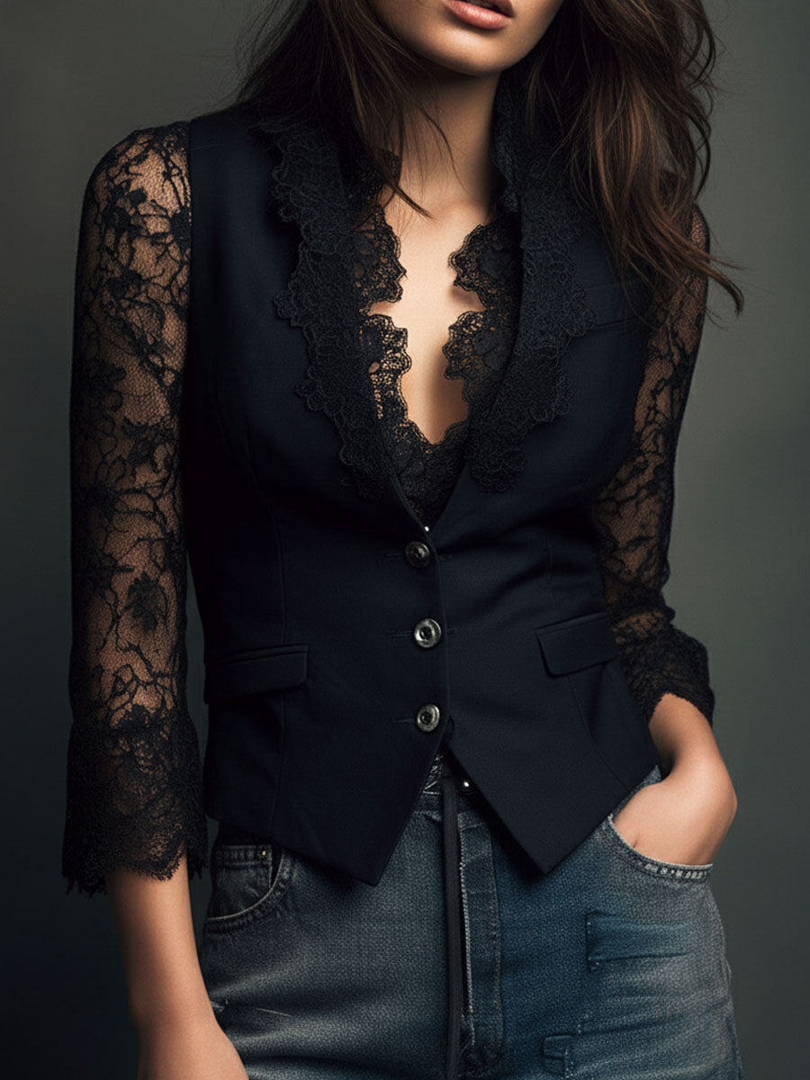 CLAUDIA- Blazer de Encaje