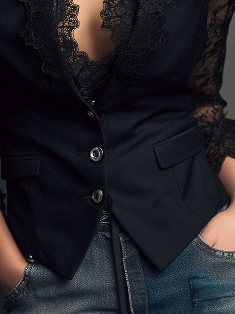 CLAUDIA- Blazer de Encaje
