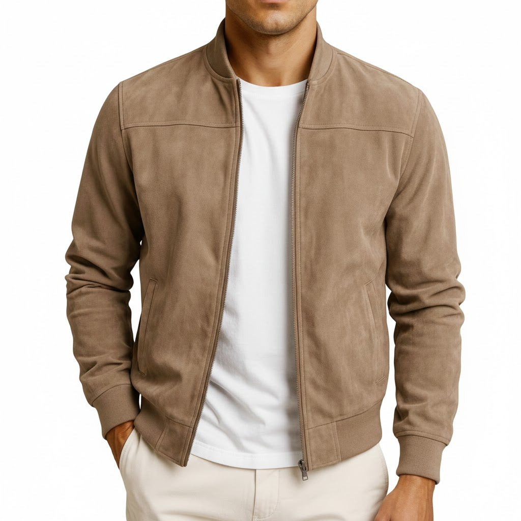 MARCELO – La Chaqueta de Ante Auténtico Para Hombre